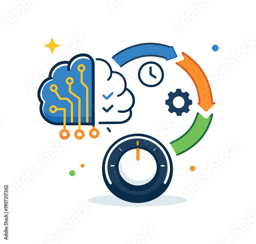 AI autonomous operational intelligence and real time workflow management for modern digital organizations, a streamlined process loop paired with a small brain