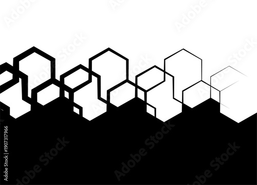 ector transition from black to white with large honeycombs. Modern vector background for covers, advertising, packaging, textiles, interior. Abstract pattern