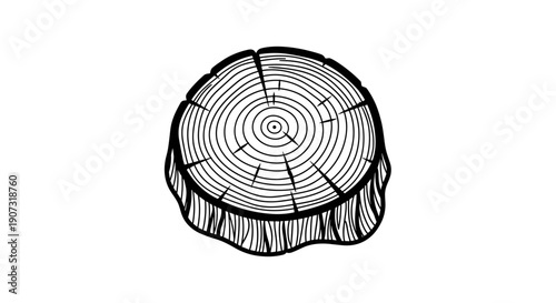 Detailed cross-section of a tree trunk revealing growth rings.