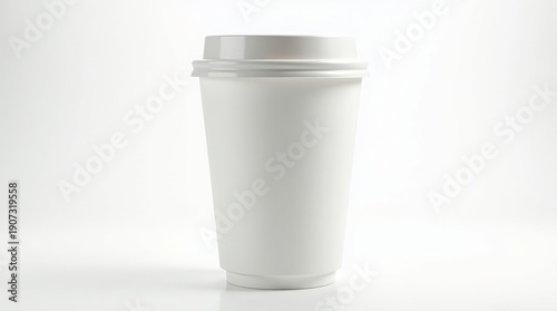 Wallpaper Mural White Disposable Coffee Cup Mockup Isolated on Neutral Background Torontodigital.ca