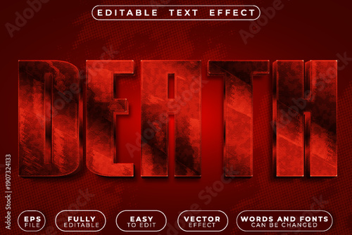 Death Skull Grave Dark Skeleton Horror Vector Fully Editable Smart Object Text Effect