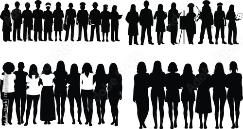 International women's day silhouette celebrations empowering women worldwide