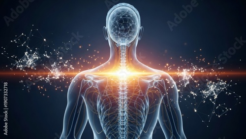 Human Body Anatomy with Spine and Back Pain.