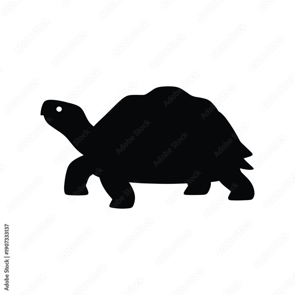 Fototapeta premium Solid Black Turtle Silhouette Icon in Minimal Flat Style