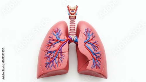 Human Lungs Anatomy Model Illustration.