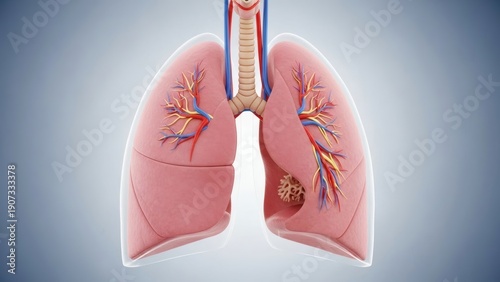Human Lungs Anatomy Medical Illustration.