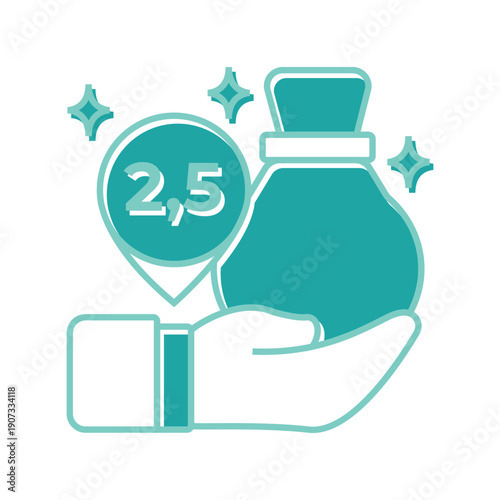 Ramadan Zakat icon Hand holding money bag