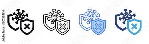 Pathogen Block icon sheet multiple style collection