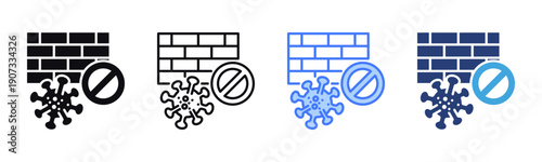 Microbe Blocker icon sheet multiple style collection