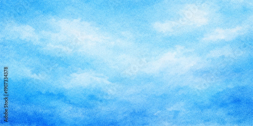 Beautiful blue sky background with fluffy white clouds on a bright sunny day featuring a clear summer atmosphere and natural sunlight for a stunning heavenly cloudscape