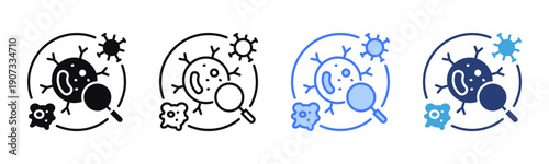 Immune Surveillance icon sheet multiple style collection