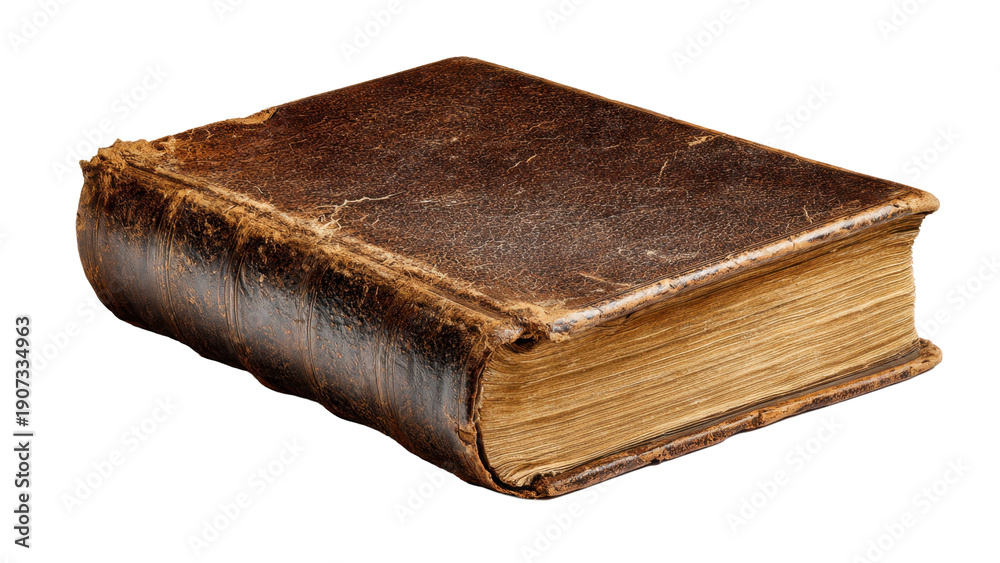 Obraz premium Old, weathered leather-bound book