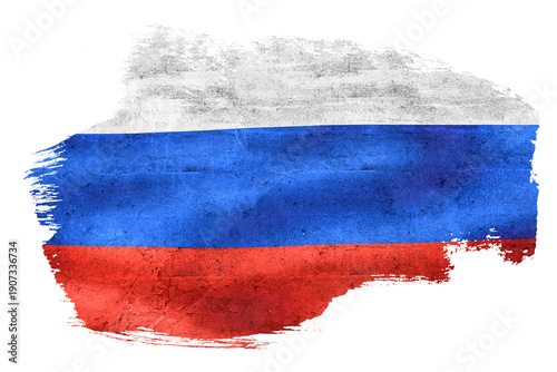 Foto Russia national flag brushstroke with grunge texture