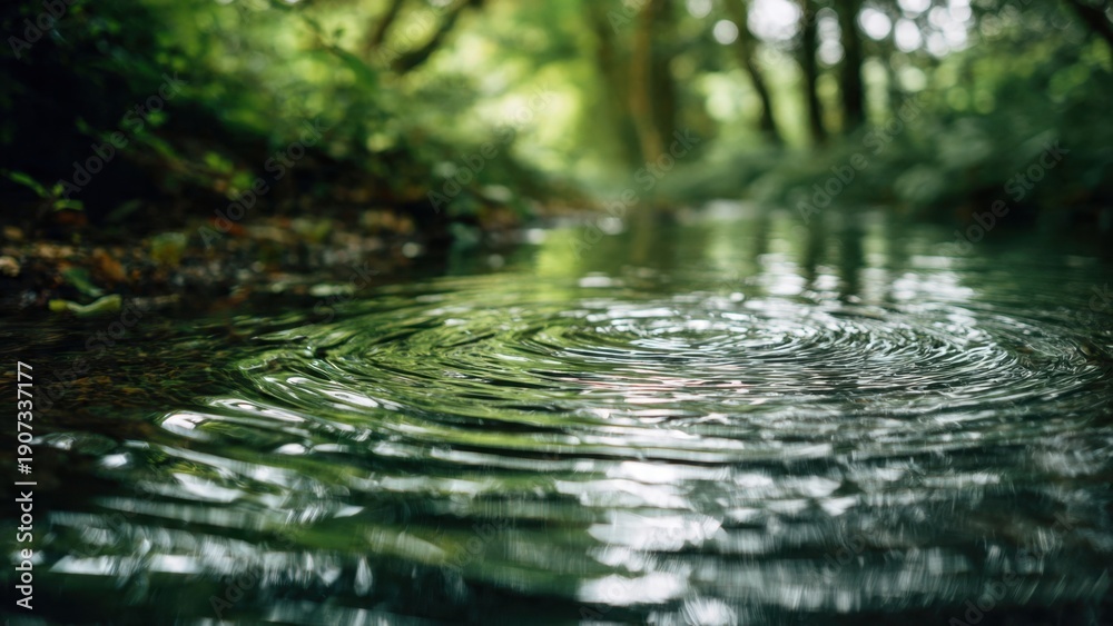 Fototapeta premium Water Ripples in Forest Stream