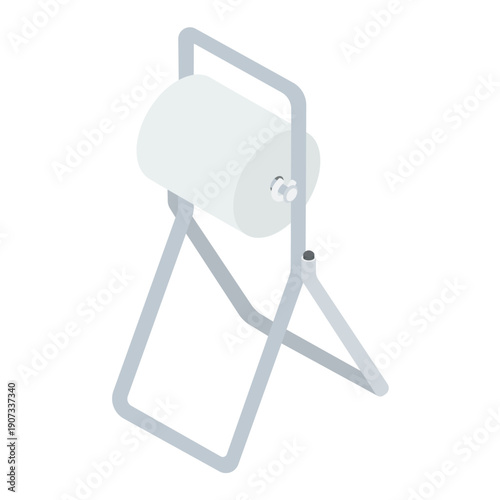 Industrial wiper roll - hand drawn isometric vector illustration.