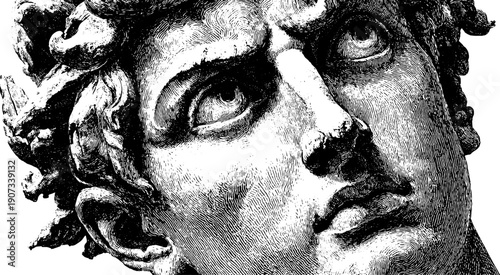 Timeless monument sculpture sketch with botanical elements for design and decoration