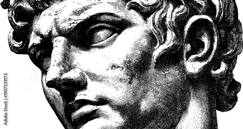 Timeless human form sculpture with vintage botanical elements