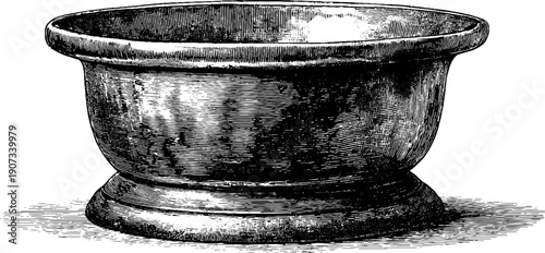 Vintage botanical ritual vessel engraving for design and decor