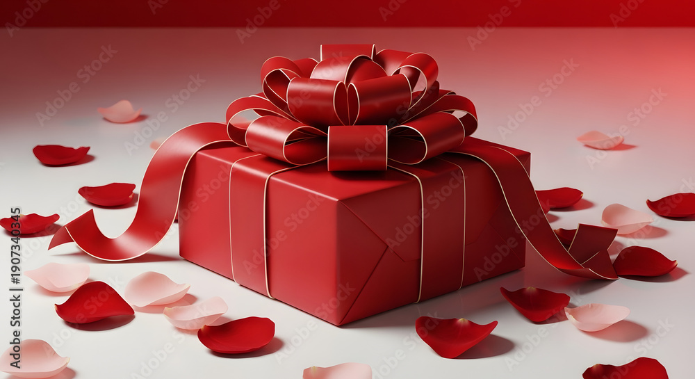 custom made wallpaper toronto digitalA vibrant red gift box adorned with a decorative red ribbon and bow creates a perfect surprise for a Christmas, birthday, or Valentine celebration isolated on a holiday background