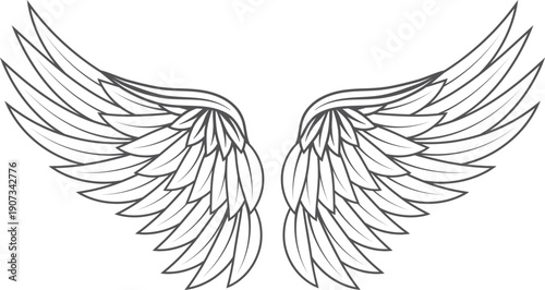 Phoenix wings tattoo. Decorative flight line insignia