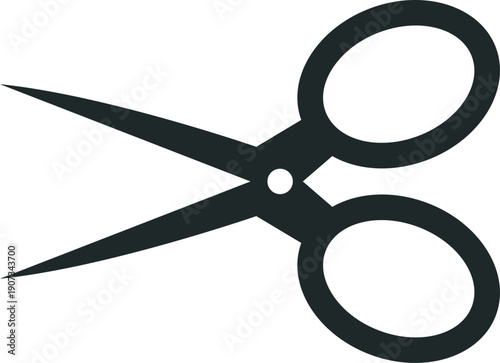 Scissors black icon. Cutting tool. Crop instrument