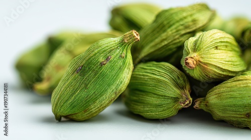 Wallpaper Mural Macro image of cardamom pods with a pure white background Torontodigital.ca