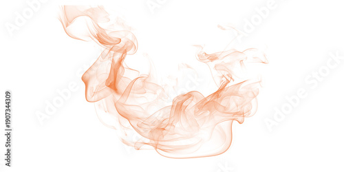 Photos A mesmerizing display of orange smoke swirling against a black background