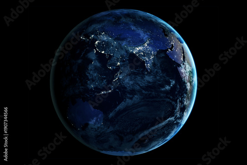 Planet Earth on a dark background. Elements of this image furnished by NASA
