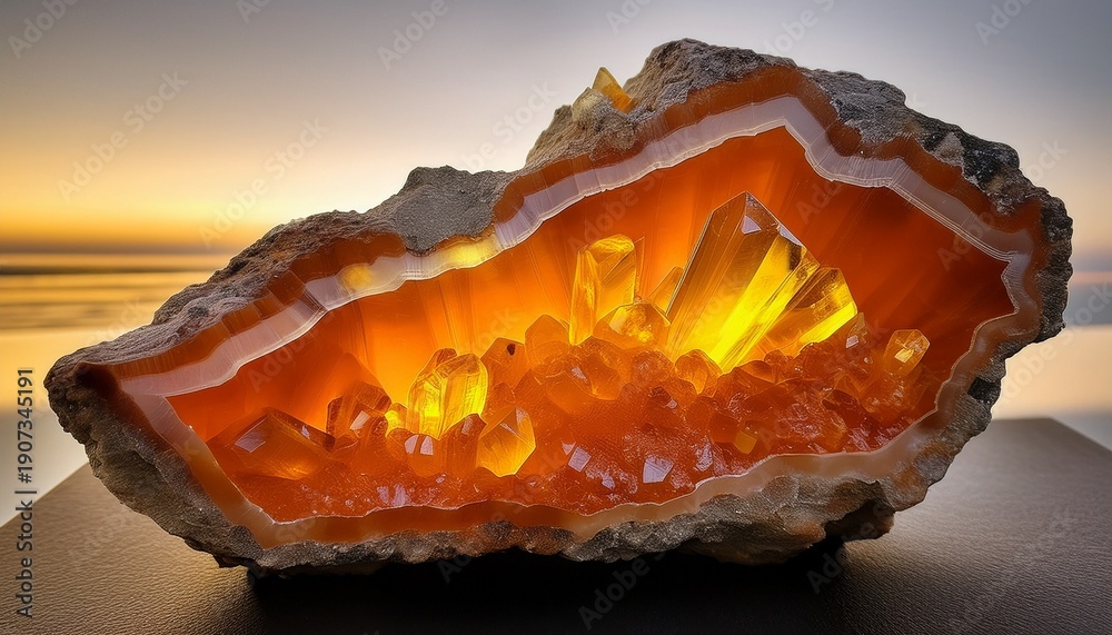 Obraz premium Citrine Geode Geological Crystals