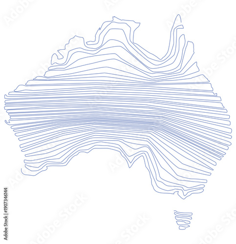 Unique Illustration of the shape of the Australia
