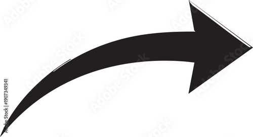 Black arrow pointing right on white background