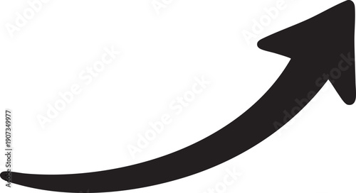 Black arrow pointing up curve symbol