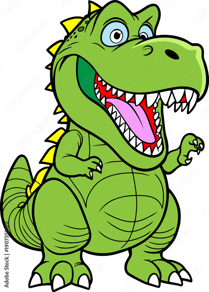 Obraz premium dinosaurs vector illustration isolated on white background