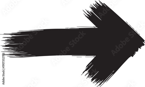 Black brush stroke arrow pointing right