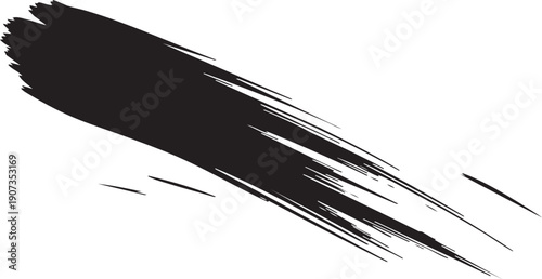 Black Brush Stroke on White Background 2