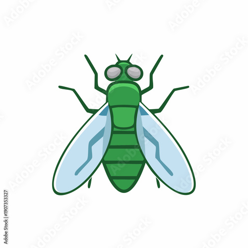 Green Fly Insect Illustration Pest Control Flying Bug Winged Fly Design Graphic Element