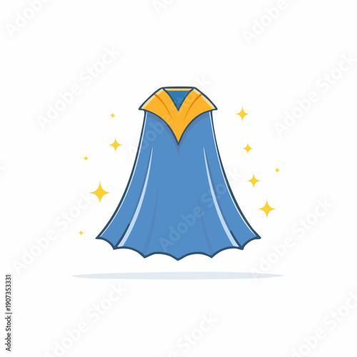 Superhero Cape: Blue and Gold Costume with Magic Sparkles