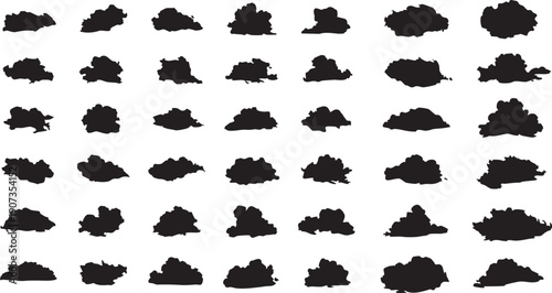 Black cloud silhouettes on white background black clouds cloud shapes 1 cloud weather storm clouds