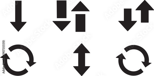 Black directional arrows on white background black arrows up arrows down arrows