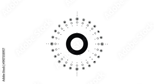 Modern abstract background with black circle and gray dots pattern technology design element
