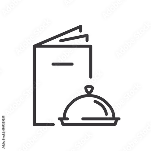 menu book icon, restaurant menu thin line vector