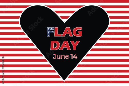 USA Flag Day June 14 Patriotic Heart American Flag Celebration Social Media Designs