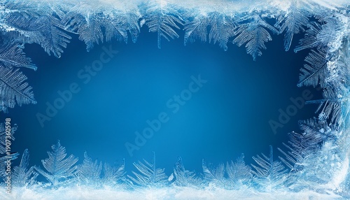 Wallpaper Mural Lodowa Framuga Na Niebieskim Tle Zimowa Sceneria Zima Torontodigital.ca