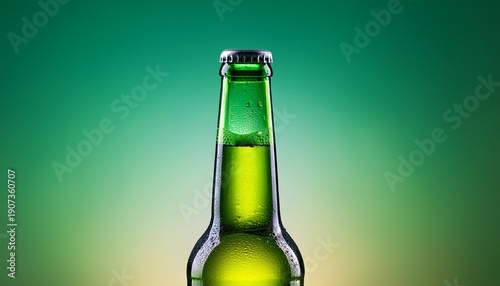 Wallpaper Mural Cold Green Beer Bottle With Condensation On Gradient Background Torontodigital.ca