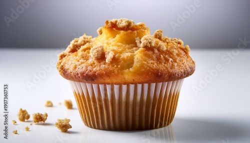 Wallpaper Mural Appetizingly Baked Muffin With A Crumble Topping And Rich Texture Presented Beautifully On A Clean Bright Surface For A Delightful Snack Moment Torontodigital.ca