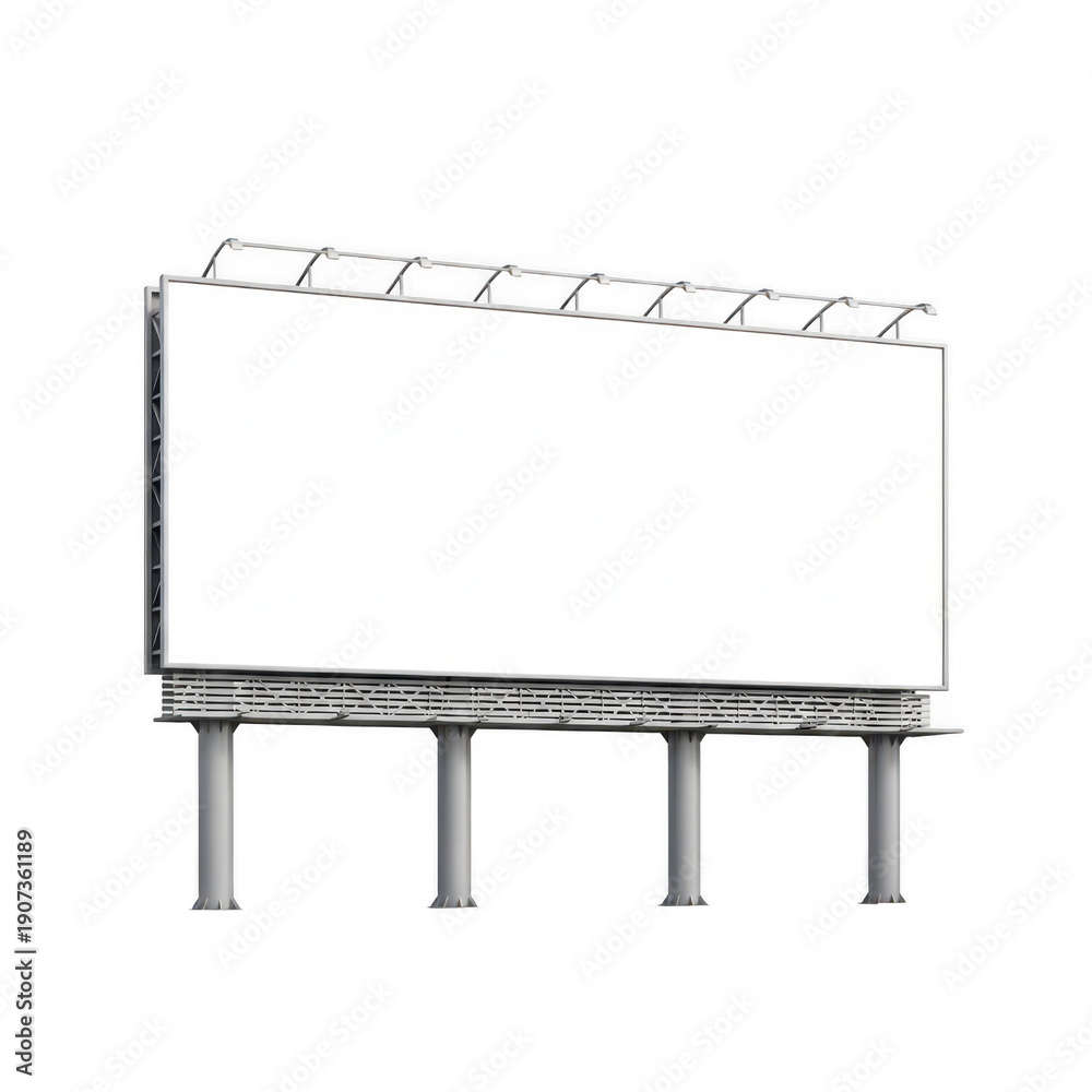 Obraz premium A modern bench with curved backrest and four supporting posts in an outdoor setting isolated on transparent background
