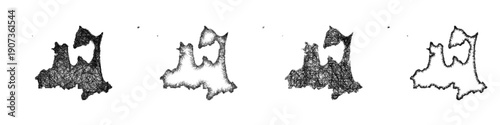 Fotografie Sketch Aomori outline map design set