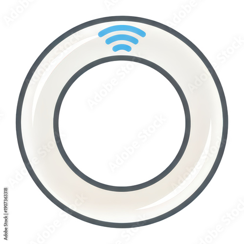 Minimalist wireless payment ring icon, isolated transparent vector design