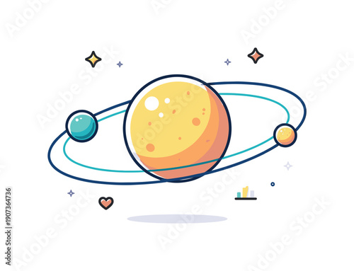 Maintaining independence while operating within larger structures visualized through controlled orbit freedom, a small planet moving within a wide flexible