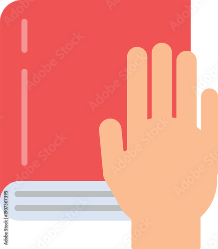 Pledge color icon. Holy book hand oath